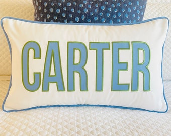 Applique Name Pillow Cover