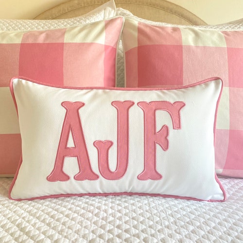 Applique Monogram Pillow Cover Etsy