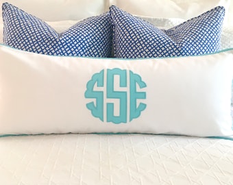 14 x 36 Monogrammed Appliquéd Pillow Cover