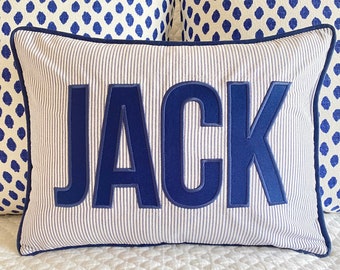 Applique Name Pillow Cover