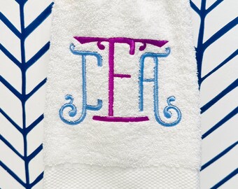 Monogrammed Bath Hand Towel - Grand Millennial Custom