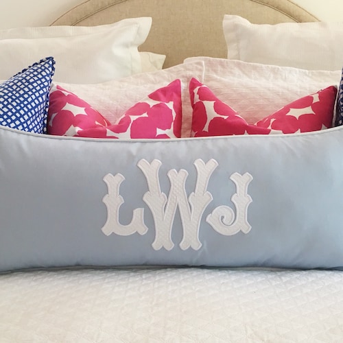 14 X 36 Monogrammed Appliquéd Pillow Cover Etsy