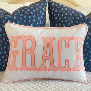 Applique Name Pillow Cover