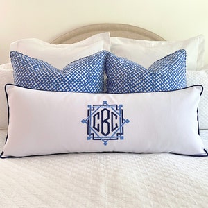 Monogrammed Lumbar Pillow Cover