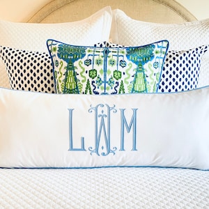 14 x 36 Monogrammed Appliquéd Pillow Cover