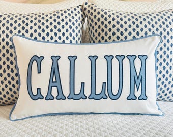 Applique Name Pillow Cover