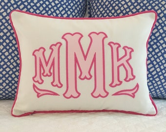 Applique Monogram Pillow Cover