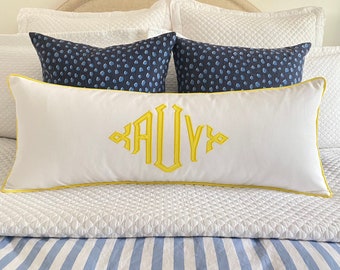 14 x 36 Monogrammed Appliquéd Pillow Cover