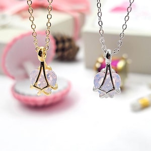 Crystal Heart Necklace, Diamond Necklace, Castle Necklace, Sparkling Castle Pendant, Best Friend Necklace, Gift for Bff