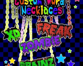 CUSTOM Scene Emo Name Necklace