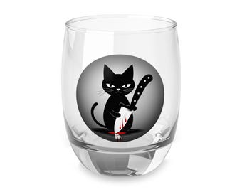 Lustiges Katzen-Whisky-Glas: Modernes Hausbar-Dekor, Geschenk für Katzenliebhaber