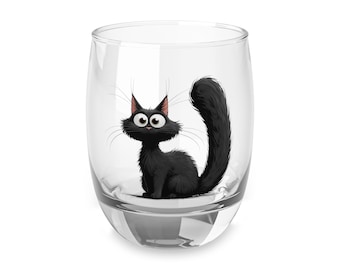 Lustiges schwarze Katzen-Whisky-Glas - wunderliches Hausbar-Dekor