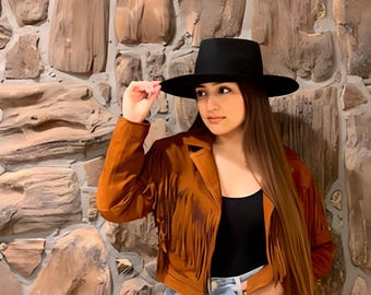 Mockajacka med fransar - Brun västerländsk boho-kavaj med tofsar