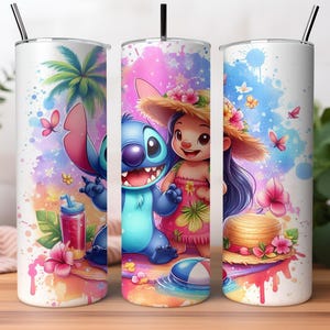 Stitch Summer Vibes Tumbler, Stitch Sublimation Designs, Lilo & Stitch Tumbler PNG, 20 oz Stitch Tumbler Wrap PNG, Stitch Wrap
