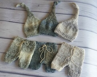 Newborn photo prop,newborn hat,newborn boy photo outfit, newborn knit pants,newborn pants and hat set, newborn props gift for new mom