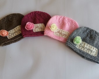 Personalized newborn hat, newborn name hat,newborn monogram hat,personalized newborn gift, newborn props,monogram baby hat,hospital baby hat