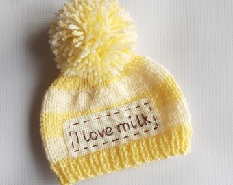 Newborn personalized hat baby shower gift-newborn photo prop- monogram beanie with name-baby announcement name reveal hat- baby hospital cap