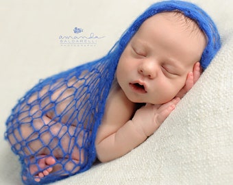 Newborn mohair wrap baby photo prop Newborn photography photoshoot prop Stretch lace newborn wrap blue pink gender neutral colors