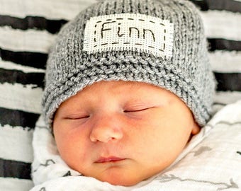 Personalized newborn hat, newborn name hat, personalized newborn gift, monogram baby beanie, newborn photo prop, hospital hat, newborn props