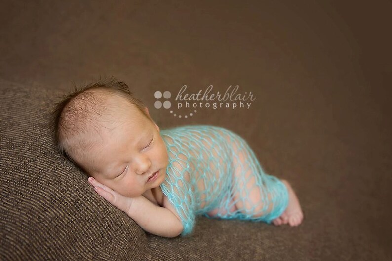 Newborn photo prop, newborn mohair wrap, newborn boy girl baby rectangular stretchy wrap cocoon,lace net like newborn wrap, 10 colors image 4
