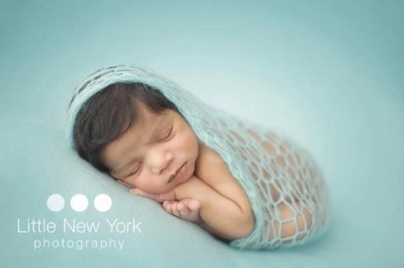 Newborn photo prop, newborn mohair wrap, newborn boy girl baby rectangular stretchy wrap cocoon,lace net like newborn wrap, 10 colors image 6