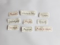 name tag ONLY custom wording hand embroidered stitched baby hats tags personalized embroidery sew on cream natural color custom patch product logo