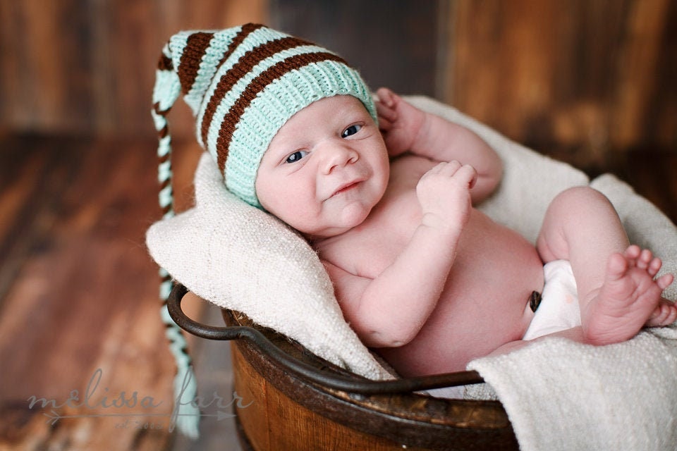 Zeroest Newborn Christmas Santa Hat - Knit Stripe Photo Prop For Baby Photoshoots