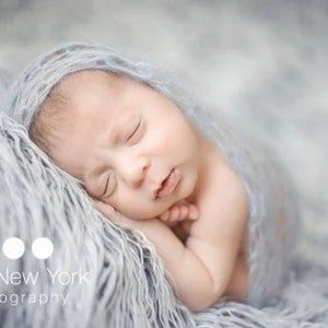 Newborn photo prop, newborn mohair wrap, newborn boy girl baby rectangular stretchy wrap cocoon,lace net like newborn wrap, 10 colors image 9