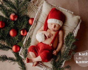 Gorro de punto navideño de Papá Noel personalizado para recién