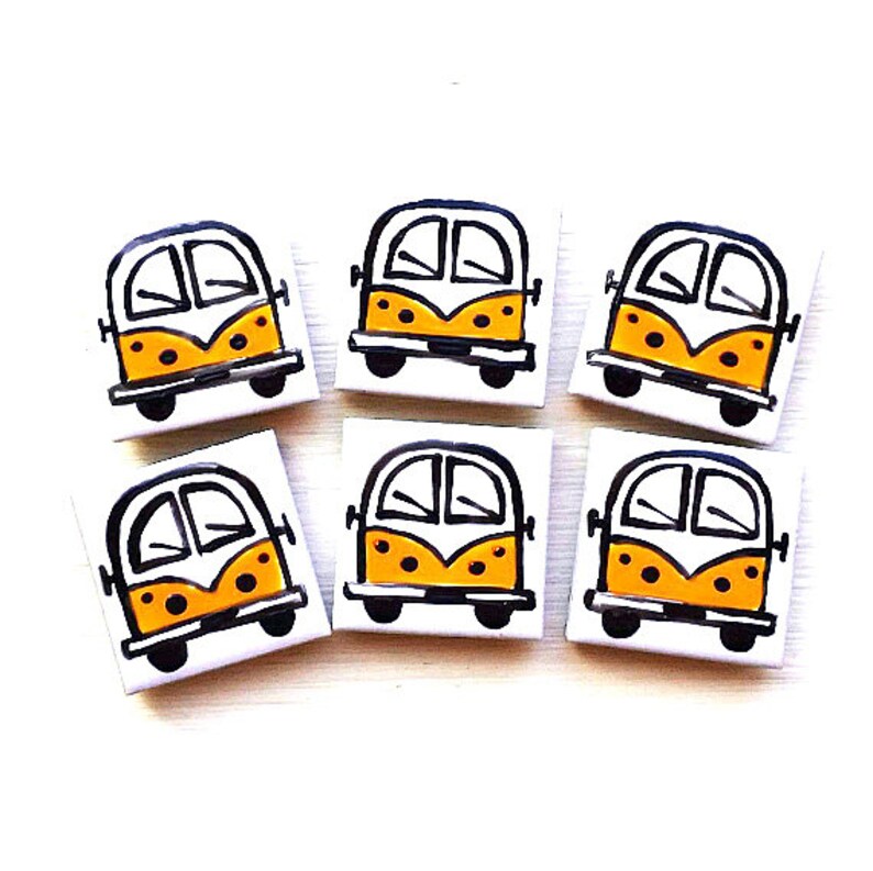 Fridge Magnet Wedding Favours Splitscreen Stationary, Combi Magnet Campervan Magnet Yellow Refrigerator Magnet