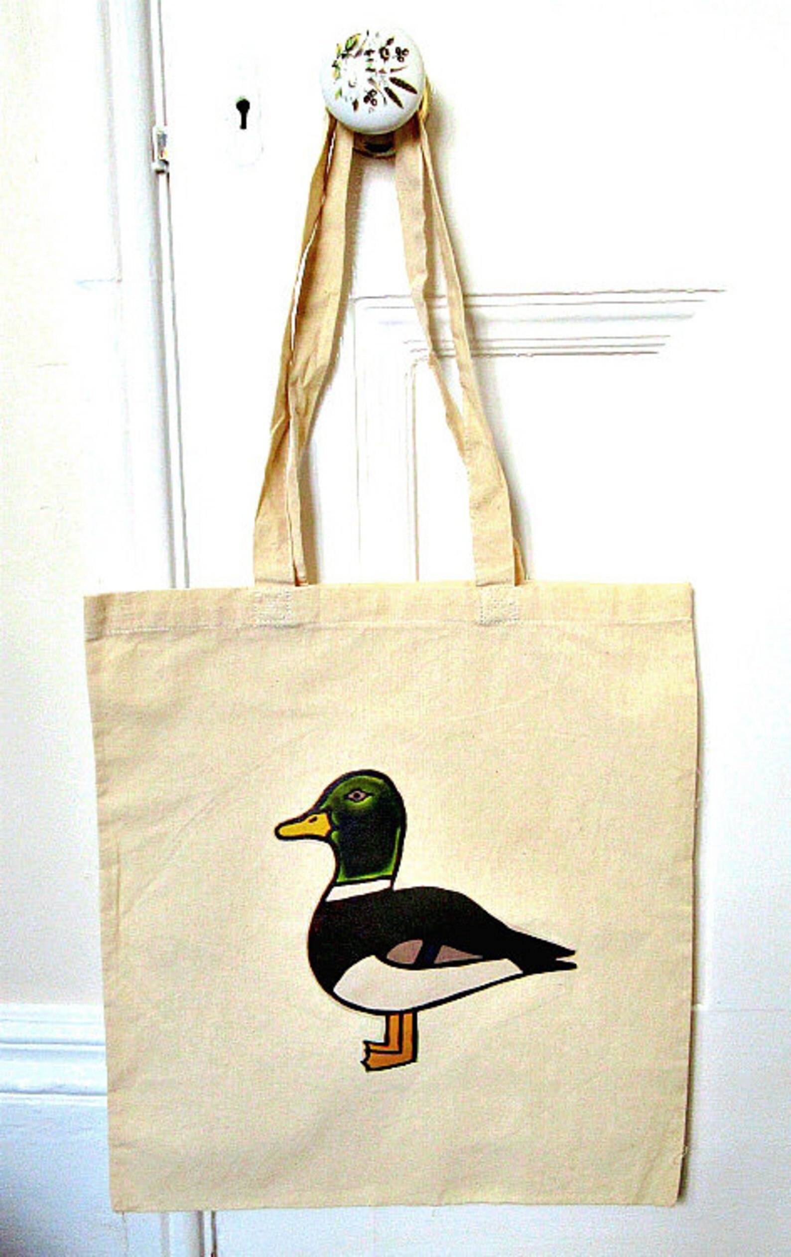 Mallard Duck Tote Bag Bird Tote Bag Cotton Tote Shopping Etsy