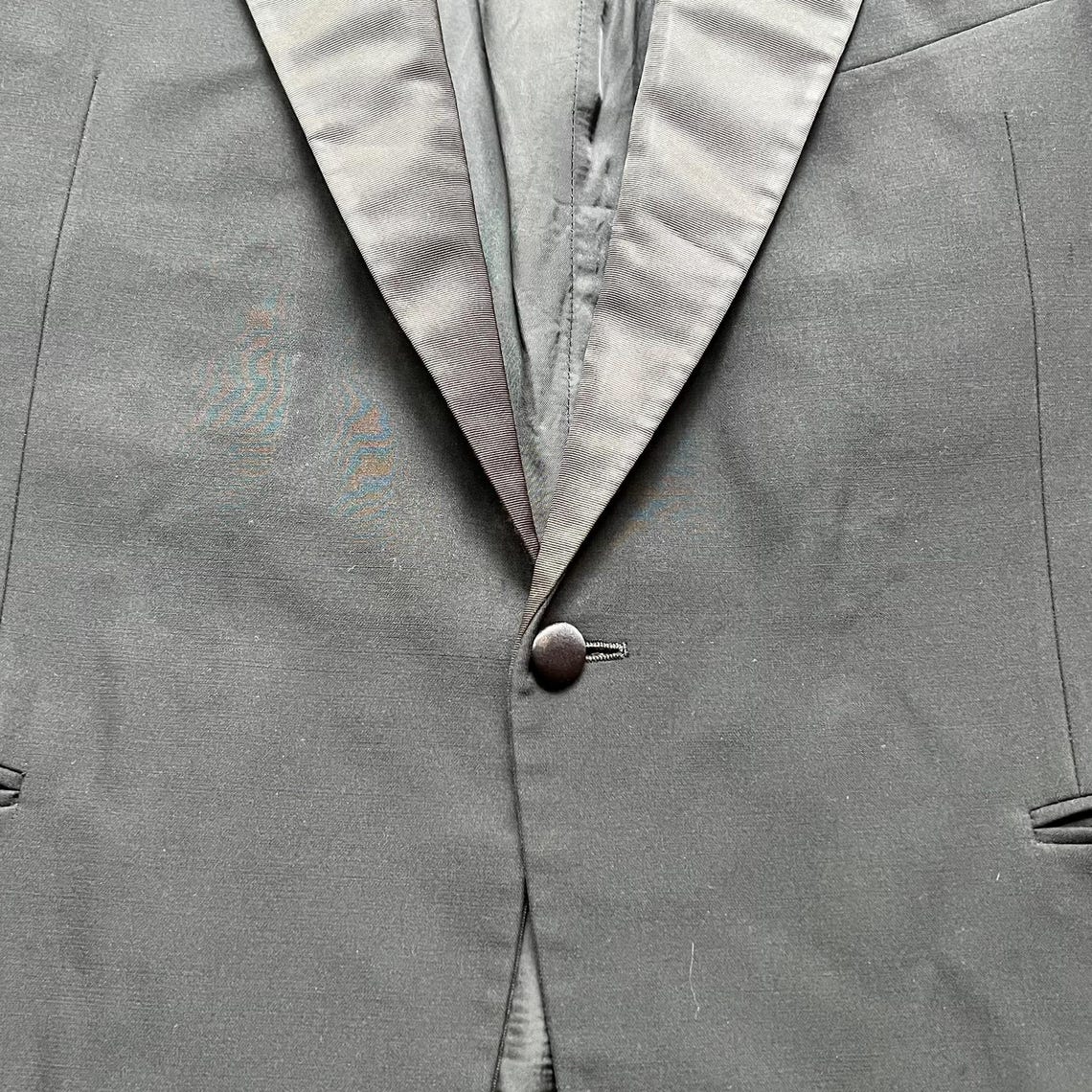 Vintage Mani by Giorgio Armani Mens Size 44 Black Tuxedo Suit Blazer Jacket, foto 3 di 5