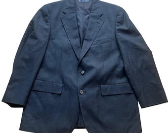 Vintage Brooks Brothers 50R zwarte wollen single-breasted blazer met twee knopen