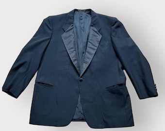 Vintage Mani by Giorgio Armani Herren Größe 44 Schwarzer Smoking Anzug Blazer Jacke