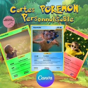 Cartes Pokemon Cadeau 100% personnalisable | Pour enfants et fan de Pokemon (fille et garçon)