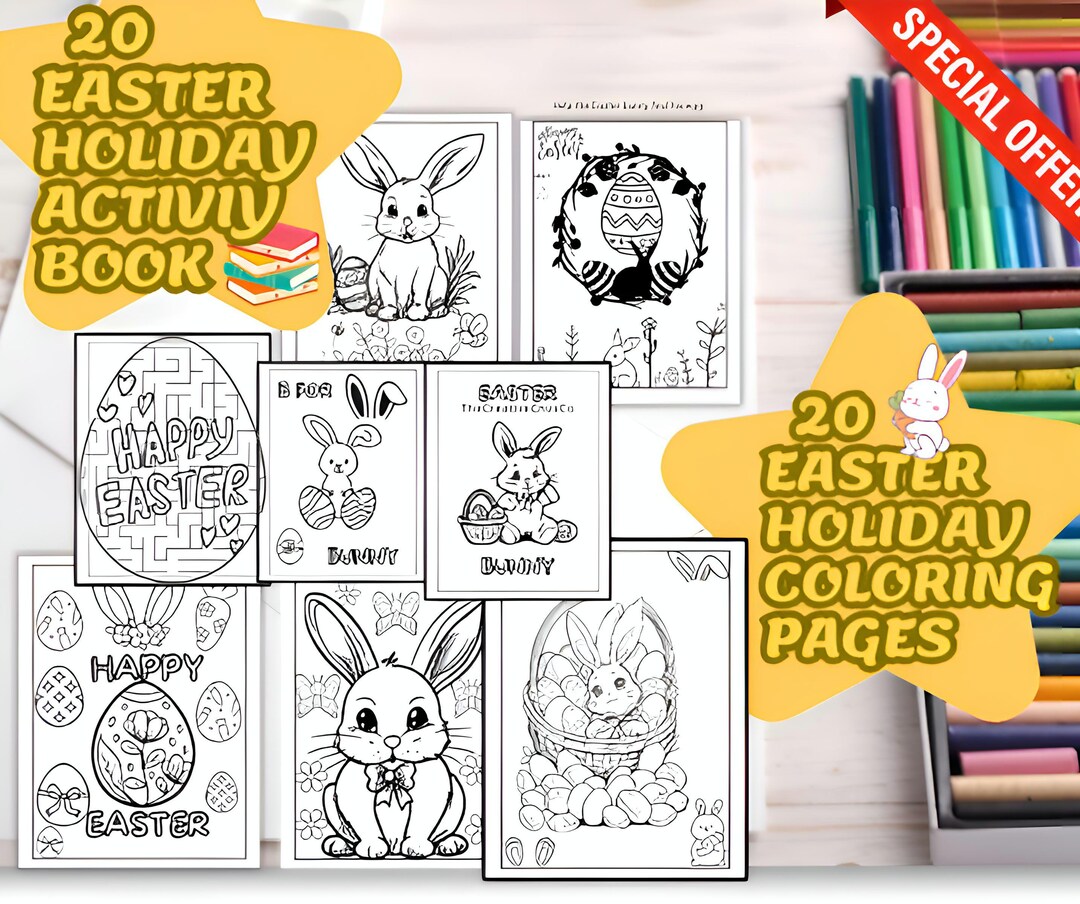 Easter Bunny Egg Coloring Pages, Fun Printable Easter Activity for Kids ...