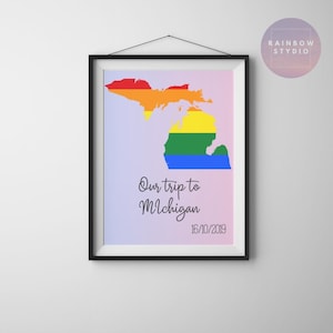 Michigan Map Plat, communauté LGBT, texte, papier peint d'ordinateur, monde, impression LGBTQ