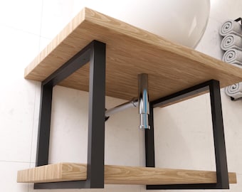 Double Shelf Bracket Washbasin, Vanity Support, Wall Mounted Sink Brackets, Custom Size