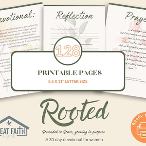 Printable Devotional for Women, Mothers Day Gift, Christian Gifts, Rooted and Grounded Digital Journal, Prayer Journal, 30-day Devotional