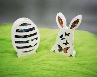 Illuminated Easter decoration, egg, rabbit, raysin, decoration, Easter, spring, dried flowers