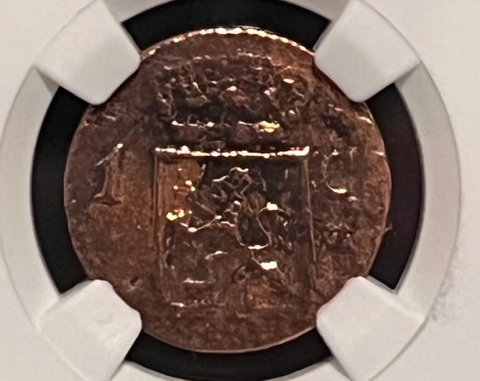 1839 J Netherlands East Indies Cent, Sumatra Island • Utrecht Mint • Dutch Colonial Copper Coin • Krakatoa Volcano Hoard Label • NGC Genuine
