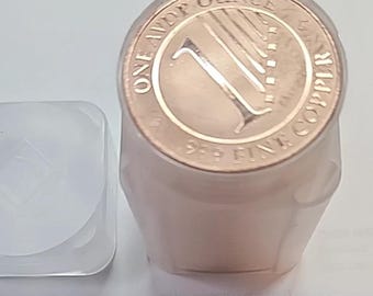 LOT OF 19 • 2010 Geiger Edelmetalle 1 oz Fine Copper Round (99.9% Pure) • Schloss Guldengossa Reverse Proof in Storage Container Tube