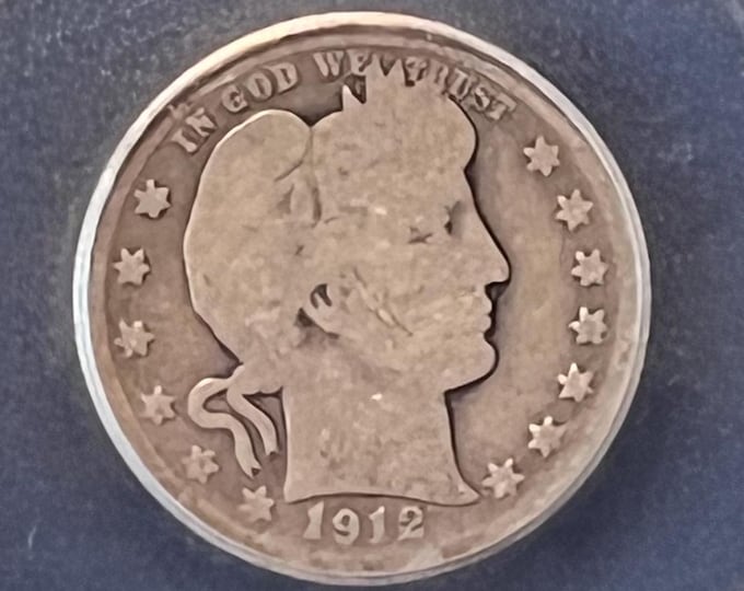 1912 P Silver Barber Quarter • 90% Fine Silver Type Coin • Philadelphia Mint • Graded ICG AG3 (About Good 3) Genuine