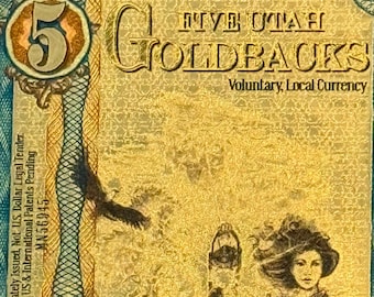 2019 Utah Pre-Alpha 5 GOLDBACKS • First Year of Issue • 1/200 oz Fine Gold • Total Mintage <25,000