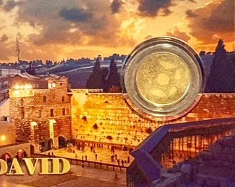 Jewish Star of David PURE GOLD COIN in Assay Card • 1/1000oz Fine Gold (.9999, 24k) • 2026 Liberia Legal Tender