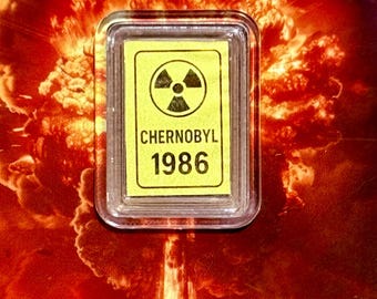 1986 Chernobyl Radiation PURE GOLD BAR Coin in Assay Card • 1/1000oz Fine Gold (.9999, 24k) • Liberia Legal Tender • Mintage #4360/9999
