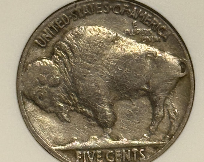 1937 D Genuine 3 Legged Buffalo Nickel • KEY DATE Rare 3 Leg Error Coin • Vintage Soapbox Slab • Graded ANACS VF30 Details Cleaned Very Fine