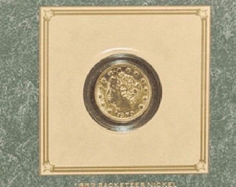 Genuine 1883 Racketeer Nickel • Vintage American Historic Society Gold Plated Liberty Head V Nickel