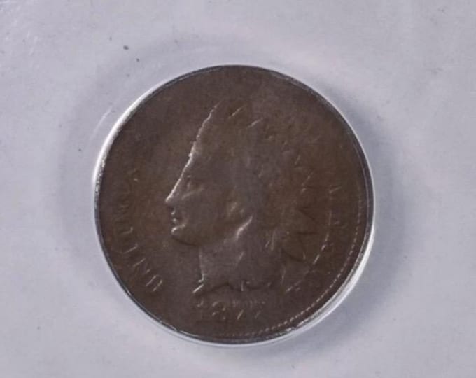 1877 Indian Head Penny Cent • KEY DATE United States Rare Coin • Graded Genuine ANACS AG3 Details, Scratched About Good