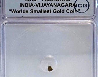 1336-1646 India World’s Smallest Gold Coin • Genuine BELE from Karnata Kingdom • Medieval Vijayanagara Empire • Graded ICG Authentic